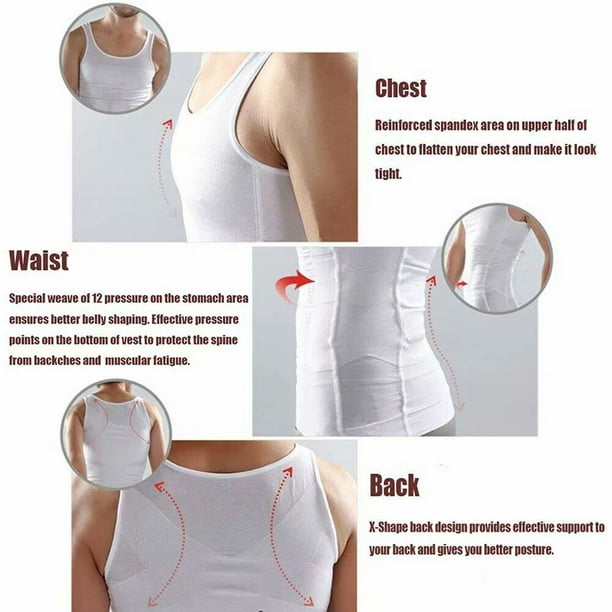Men Compression Shirt Slimming Body Shaper Vest Tummy Control Shapewear  Abdomen Undershirt 