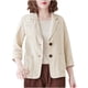 thumbnail image 2 of ICHUANYI Clearance Women's Fashion Color Casua Long Sleeve Suit Jacket Button Cotton And Linen Tops Pockets Blouse(Beige, XXL) ICHUANYI WER2023081202333, 2 of 6