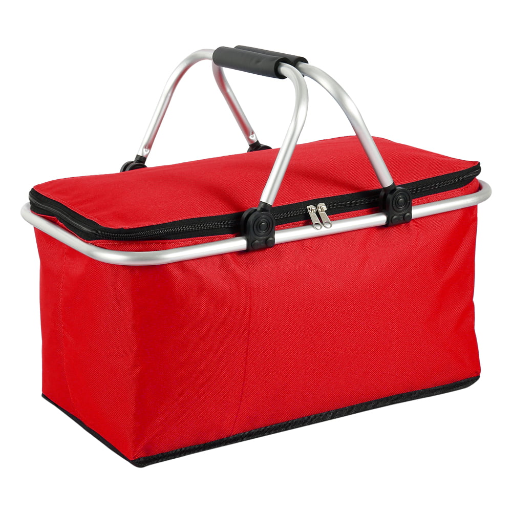 Picnic Basket Insulated Collapsible Folding Bag Camping Lunch Food Box Hamper 