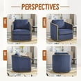 thumbnail image 6 of BISHE Swivel Accent Chair with Armrests, Comfortable Upholstered Round Barrel Club Chair, Corduroy Leisure Armchair, Modern Accent Chair for Living Room, Bedroom, Office, Hotel  (Blue-Corduroy), 6 of 9