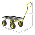 thumbnail image 3 of Outsunny Chariot de Jardin Robuste, Capacité de 330 Lb, Jaune, 3 of 9