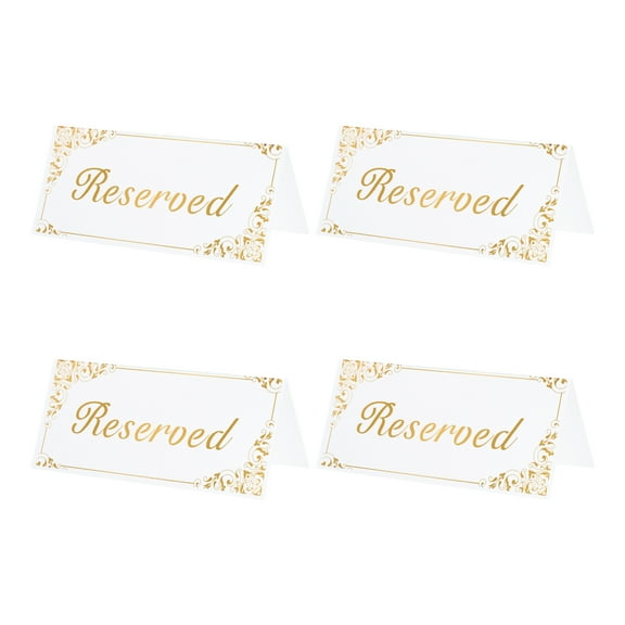 Uxcell Reserved Table Signs, Double Sided Seating Name Cards Tables Tent Card for Wedding Restaurant, White 20 Pack