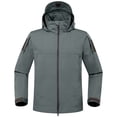 thumbnail image 3 of Sentmoon Coat for Men Solid Color Long Sleeve Hooded Neck Men Jacket Oversized Zipper Windbreaker Waterproof Men Clothes with Pockets Fall and Winter Delightful for Commuting and Bike Riding, 3 of 9