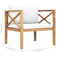 thumbnail image 2 of vidaXL Patio Chair Outdoor Patio Sofa Chair with Cushions Solid Wood Teak, 2 of 4