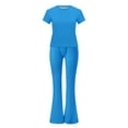 thumbnail image 5 of Womens Elegant Solid Color Sport Shirt Tops Wide Leg Pants Trousers Suit Drum Suit Womens Snowmobile Pants Juniors Pant Suit Minimal Jumpsuit Dressy Pantsuits for Women Insulated Bib Overalls for, 5 of 8