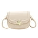 thumbnail image 1 of Bolso de hombro mini bolso de mano de PU bolso de mano de moda para mujer bolso de sillín de color sólido cartera blanca, 1 of 5