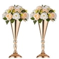 thumbnail image 5 of Gold Silver Candle Holders Wedding Decor Metal Candlestick Flower Stand Vase Table Centerpiece Event Floral Rack Road Lead (silver 42cm), 5 of 7