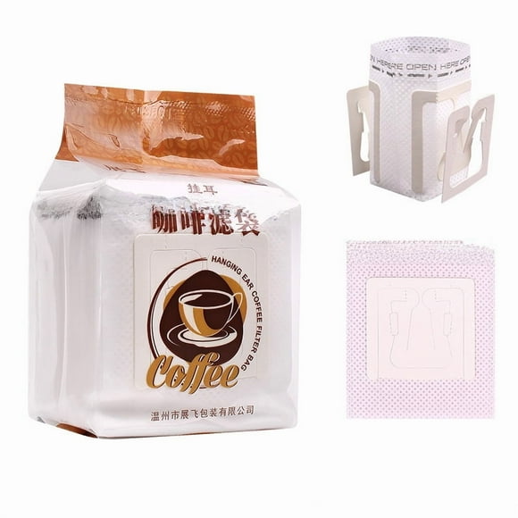 Premium Japanese Material Food-Grade Hanging Ear Coffee Filter Bags - 50-Pack Simple & Elegant Design for Easy Hand Brewing, Disposable Drip Coffee Filters for Home Kitchen Daily Use (GED0556)