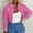 Hot Pink, variant on Women Cropped Faux Leather Varsity Baseball Bomber Jacket Long Sleeve Button Down Casual Fall Streetwear Outerwear Coffee S
