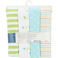 Gerber Newborn Baby Unisex Assorted Flannel Receiving Blanket, 4Pack