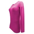 thumbnail image 4 of ACTIVE UNIFORMS Women's Under Scrub Tee Crew Neck Long Sleeve T-Shirt (Hot Pink, X-Small), 4 of 6