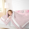 thumbnail image 3 of spefrowx Vintage Bowknot Letter J Full Size Comforter Sets for Women, Pink Princess Bow Bedding Comforter Set, Pink Reversible, 3 Pieces, 1 Comforter and 2 Pillowcases, 3 of 6