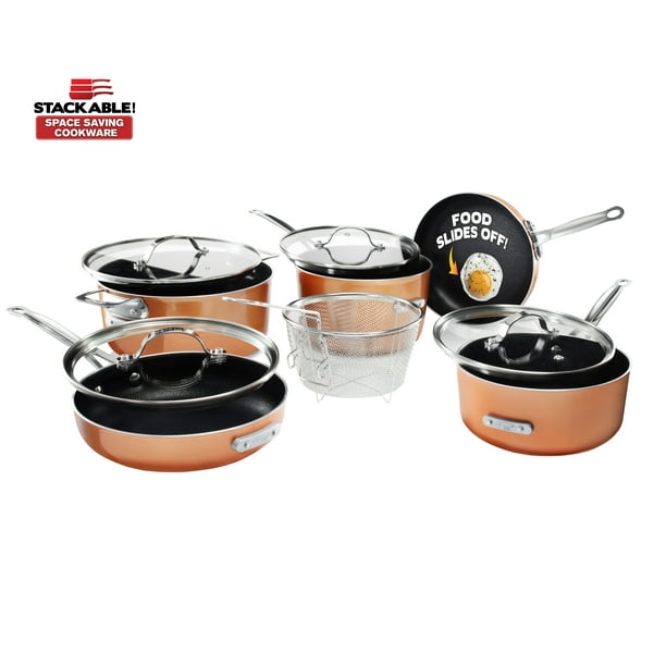 Gotham Steel Stackable Pots and Pans Set Stackmaster Complete 10