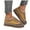 Brown, variant on Winter Fashion Sneakers for Women Warm Rhinestone Platform Walking Shoes Lace up Fleece Lined Low Top Ankle Boots Black 7