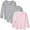 Heather/Pink/Heather, variant on Baby Long Sleeve Round Neck Pajama Top (Pack of 3)