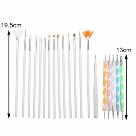 LUXUR 20Pcs Beauty Nail Art Design Set Dotting Painting Drawing Polish Brush Pen (Best Nail Art Pens)