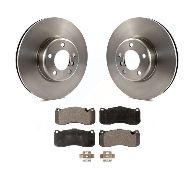 Transit Auto Front Disc Brake Rotors and Semi-Metallic Pads Kit for Car 2013 BMW 328i 3.0L with 340mm Diameter Rotor K8F-100649