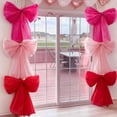 thumbnail image 4 of Valentine's Day Giant Wall Bow Decor, Large Fluffy Pleated Yarn Fabric Bow for Living Room, Bedroom, Door And Party Background Decoration in Romantic Red Tones Harlik, 4 of 7
