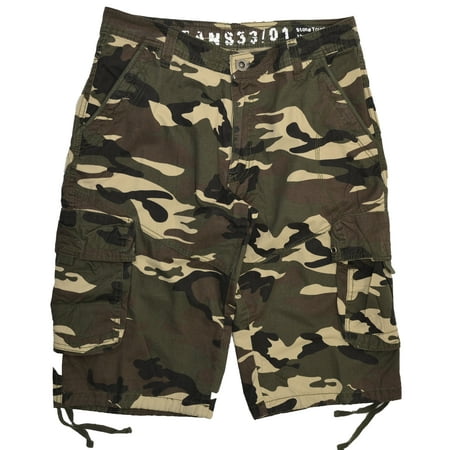 Stonetouch - Men's Military Camouflage Cargo Shorts #27sC3-Desert Color ...