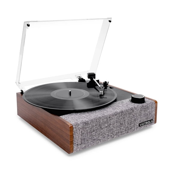 Open Box Victrola VTA-74-WLN Eastwood II 3-Speed Bluetooth Record Player W/Audio-Technica Cartridge & Built-in Speakers, Walnut