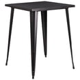 thumbnail image 1 of 31.5'' Square Black-Antique Gold Metal Indoor-Outdoor Bar Height Table, 1 of 4