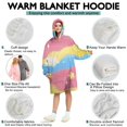 thumbnail image 5 of Pastel Wave Star Pattern Wearable Oversized Blanket,Wearable Blanket Hoodie for Adults,Cozy Hooded Blankets with Super Pockets,Super Warm Fuzzy Pullover for Women & Men, 5 of 6