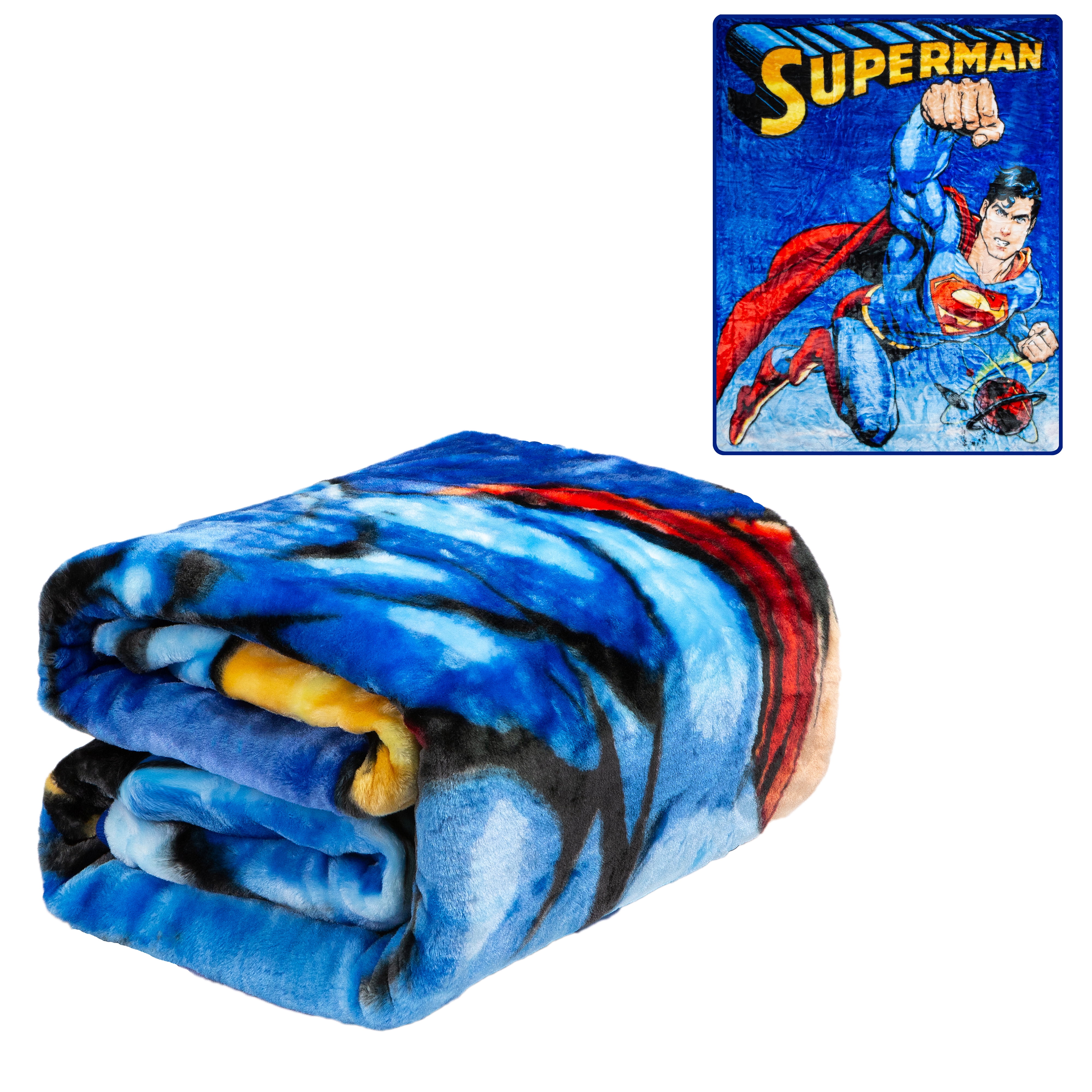 Plush Throw Blanket Superman Universe TWIN BED 60""x 80"" Faux Fur Blanket For Beds, Sofa