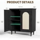 thumbnail image 5 of Qinaqin Rattan-Accented Sideboard Buffet Gabinete Solid Madera Feet para Living Sala cm de Alturaallway Ample Almacenamiento Solution, 5 of 7