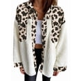 thumbnail image 1 of Women'S Flannel Button Down Fleece Jacket Fall Fuzzy Lapel Long Sleeves Plaid Blouse Jacket Winter Light Coats Cow Color S, 1 of 6