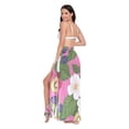 thumbnail image 3 of FORMRS Womens Long Sarong Beach Wrap Semi-Sheer Bikini Skirt Bathing Swimsuit Cover Up, White Flowers, 3 of 7