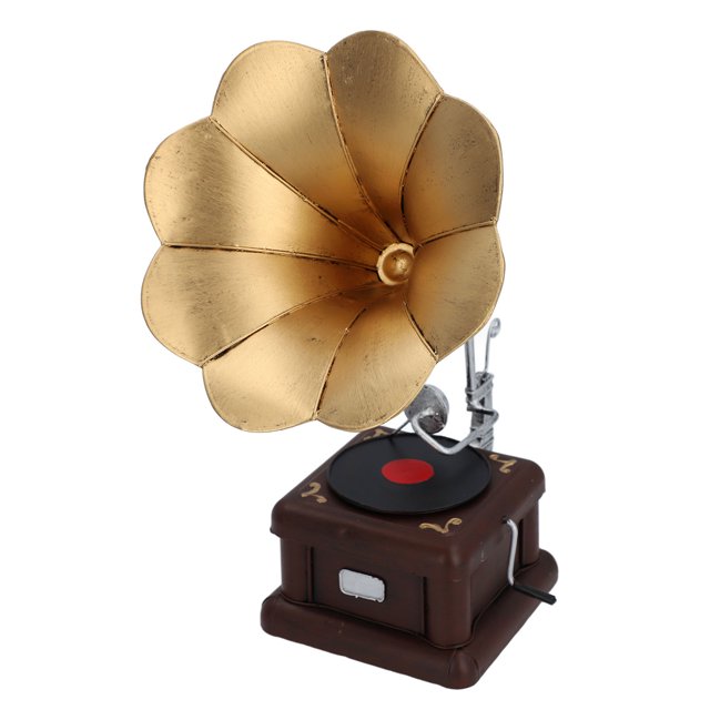 Retro Phonograph Decoration, Exquisite Retro Gramophone Decoration Relieve Stress Ornament for Cafe