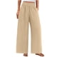 thumbnail image 1 of Pantalones de la Cintura Elástica de las Mujeres de Color Sólido Bolsillo Casual Pantalones de Moda 95% Poliéster 5% Spandex, Nuevos Pantalones Estirables para el Uso Diario, 1 of 9