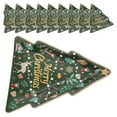 thumbnail image 3 of Gymnture 10pcs Holiday Paper Plates Tree Disposable Plates for Party Appetizer Dessert Dinnerware Winter Party Supplies Green and Gold, 3 of 10