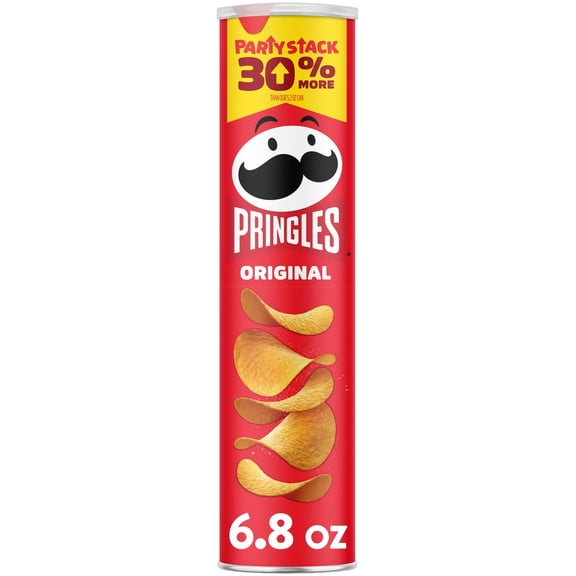 Pringles Original Potato Crisps Chips, Lunch Snacks, 6.8 oz Canister