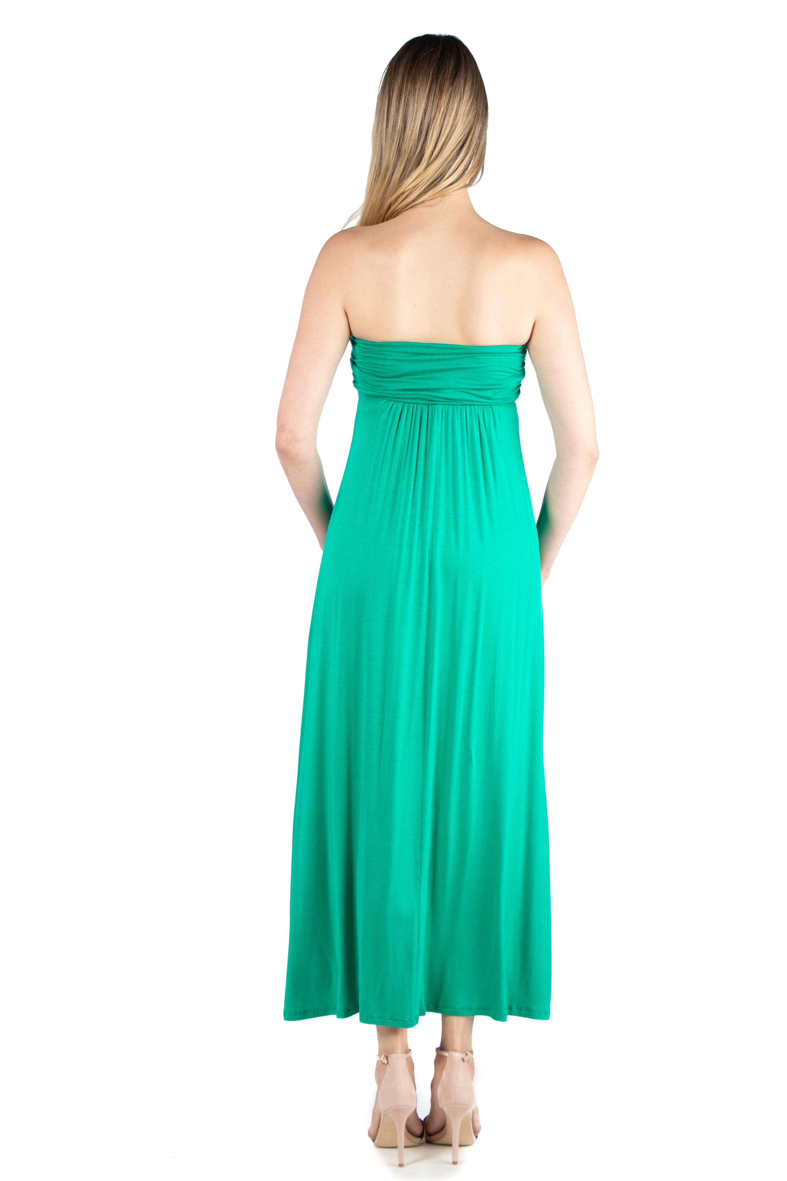 24seven Comfort Apparel Maternity Strapless Maxi Dress