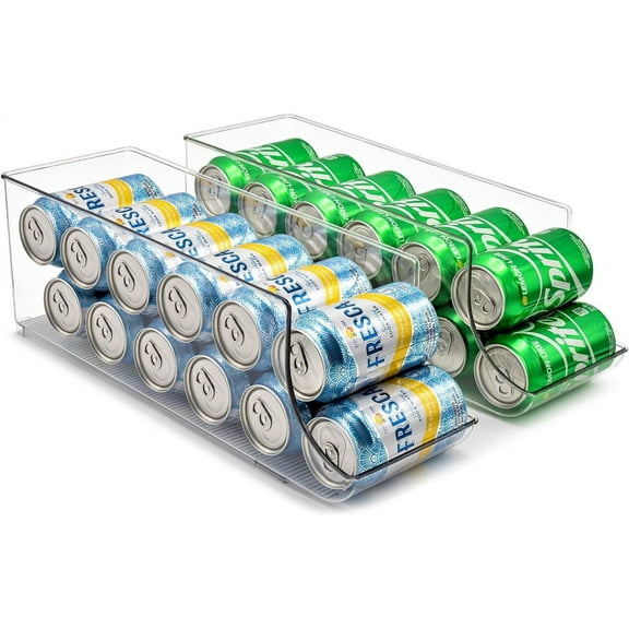 Sorbus Soda Can Organizer for Refrigerator - 12 Can Drink Dispenser Rack, Fridge Pantry & Freezer Rotation System for Beverages, Coke, Sprite, Seltzer, Beer, Cider, and More