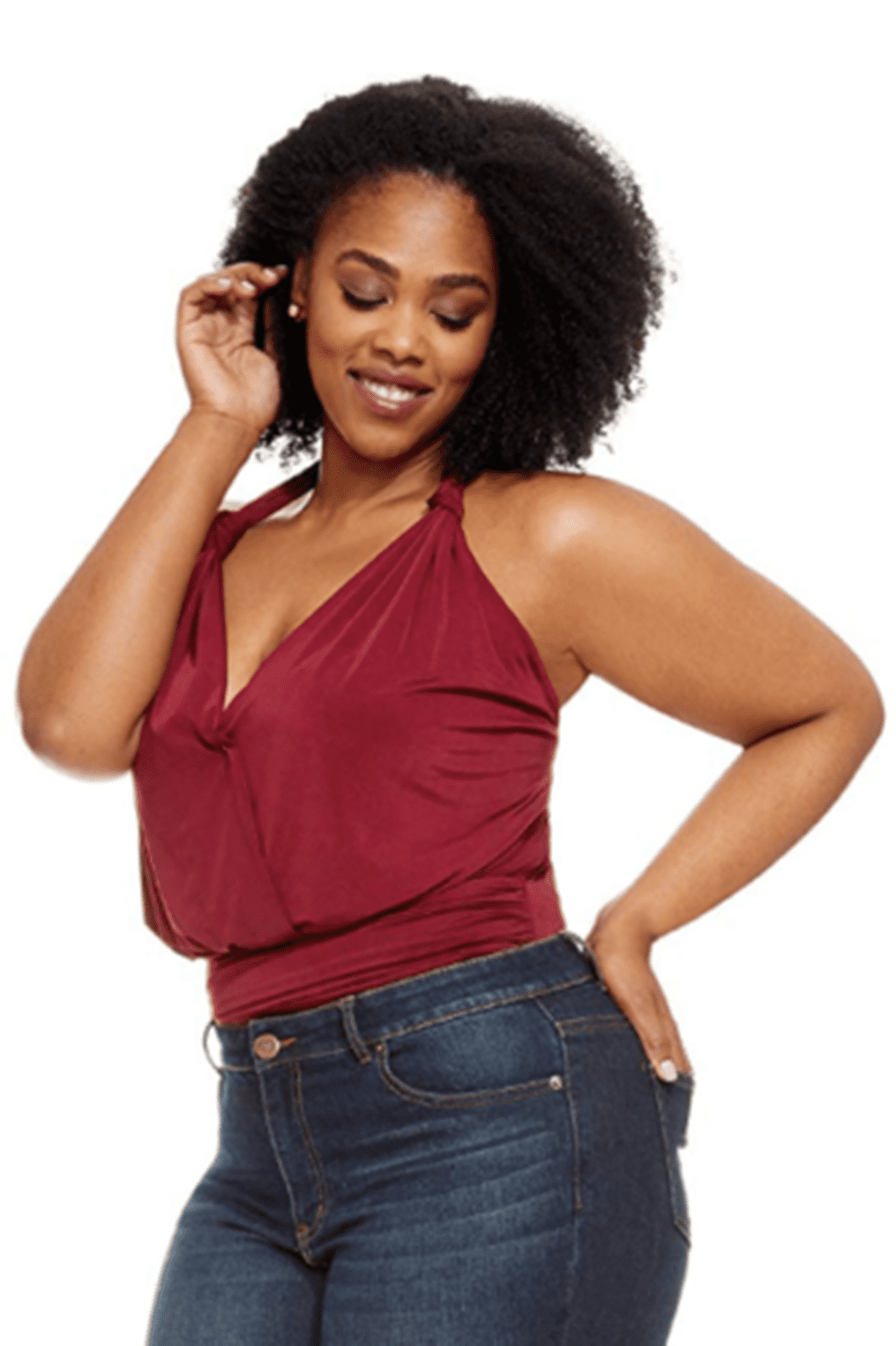 Plus Size Raven Halterneck Bodysuit, 1X 