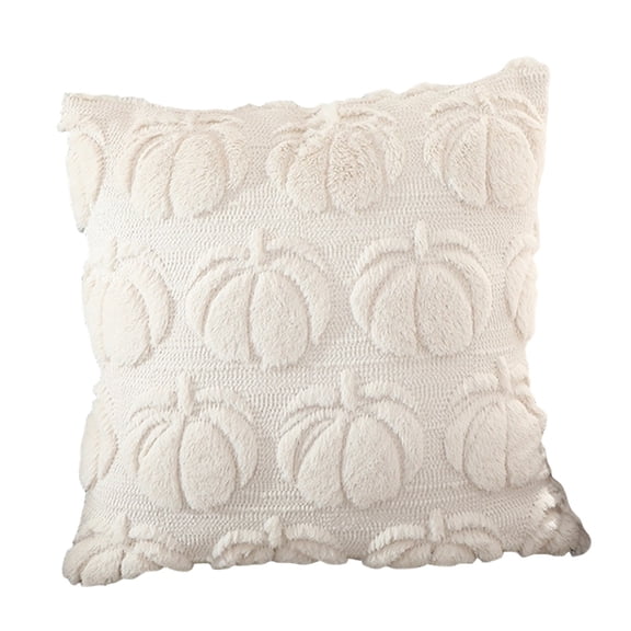 LSLXA Fall Pillow Covers Pumpkin Fall Decor 18X18 Orange Fall Decorative Pillow Covers Plush Faux Fur Farmhouse Pillow Covers Porch Sofa Couch Cushion Bed Livingroom