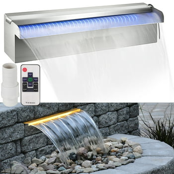 Stainless Steel Pool Waterfall with LED Strip Light