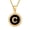 Black C, variant on Shell Initial Necklace for Women Letter A-Z Circle Pendant Chain Colorful Gold Plated Stainless Steel Simple Dainty Personalized Delicate Stacking Jewelry Colorful Letter Z