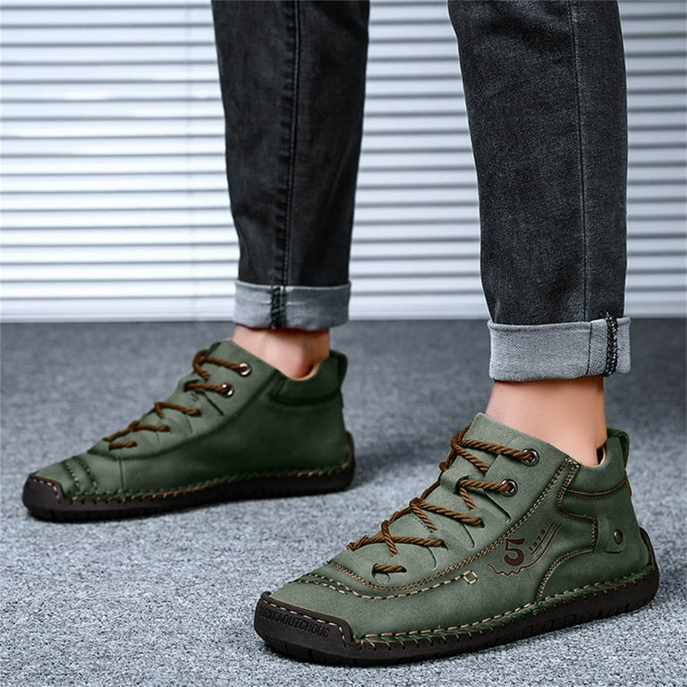 Gammeldags protein Kirken HSMQHJWE Black Clarks Shoes Men Men Shoes Leather Fashion Summer And Autumn  Men Leather Shoes Flat Soft Bottom Comfortable Mid Top Lace Up Casual  Minimal Boots - Walmart.com