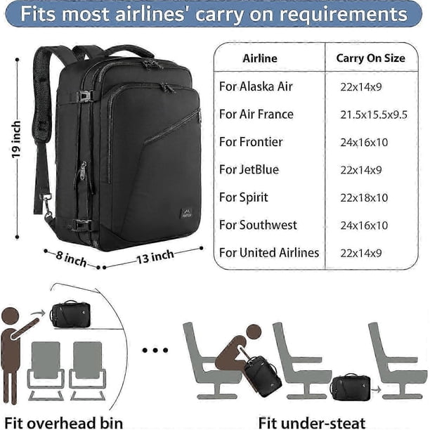 MATEIN Carry on Backpack Extra Large Travel Backpack Expandable Airplane Approved Weekender Bag for 26s