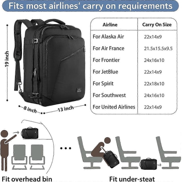 MATEIN Carry on Backpack Extra Large Travel Backpack Expandable Airplane Approved Weekender Bag for 26s