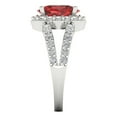 thumbnail image 3 of 2.78ct oval cut red natural garnet 14k white gold halo Bridal Wedding Engagement Promise Anniversary Ring for Women size 6.25, 3 of 7