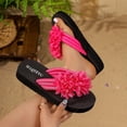 thumbnail image 2 of CHUMUD Womens Outdoor Fuzzy Flower Decor Toe Post Platform Flip-Flop Sandals, Casual Open Toe Slip-On Slippers, Lightweight Summer Beach Sandals, 2 of 9