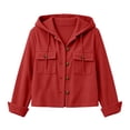 thumbnail image 7 of MOONDU Women's Corduroy Shacket Hooded Button Down Corduroy Jacket Long Sleeve with Pockets Loose Fit Casual Fall Winter Daily Wear, 7 of 7