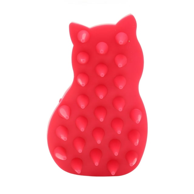 Cepillo de masaje para baño de mascotas, de silicona suave, calmante, portátil, para perros y gatos.
