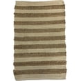 thumbnail image 2 of Set of 2 Black And Brown Striped Jute And Cotton Rug, 2 of 2