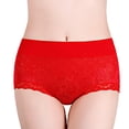 thumbnail image 2 of SNOWSONG Plus Size Panties Seamless Underwear Womens Mid-waisted Tummy Lace Panties Cotton Breathable Hipster Triangles Womens Underwear Cotton Panties for Women Red L, 2 of 9