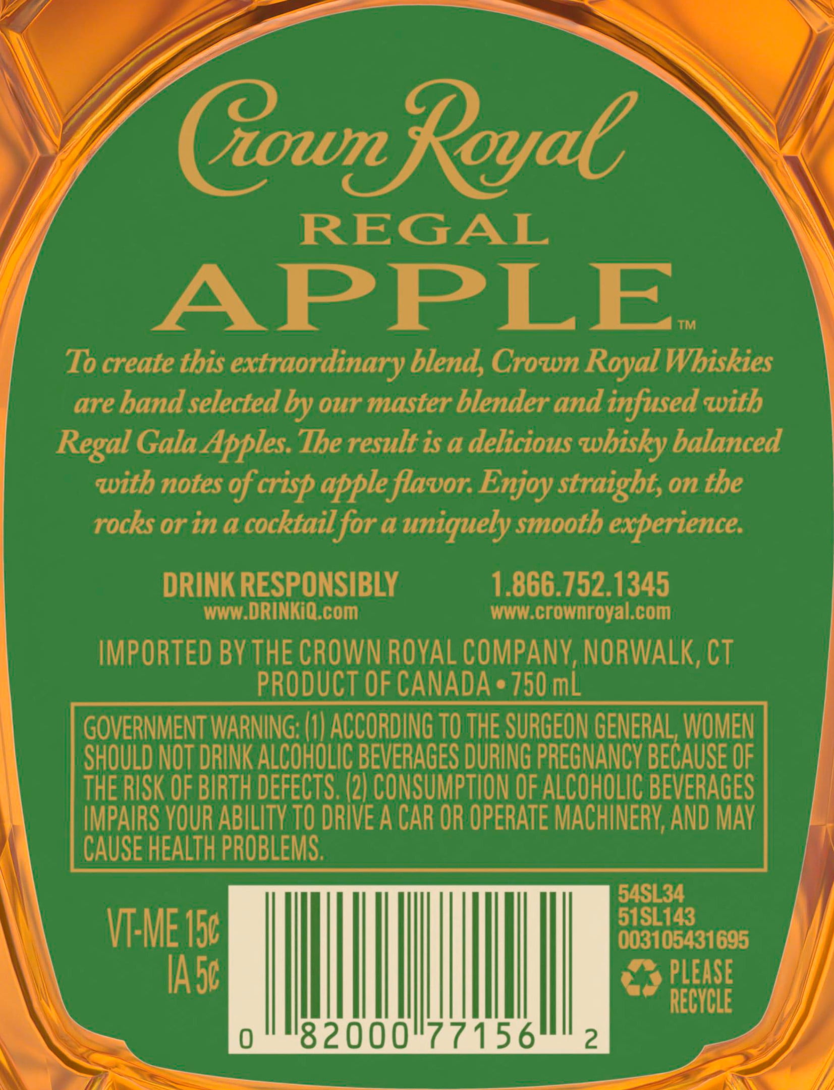 Download Crown Royal Regal Apple Flavored Whisky 750 Ml Walmart Com Walmart Com